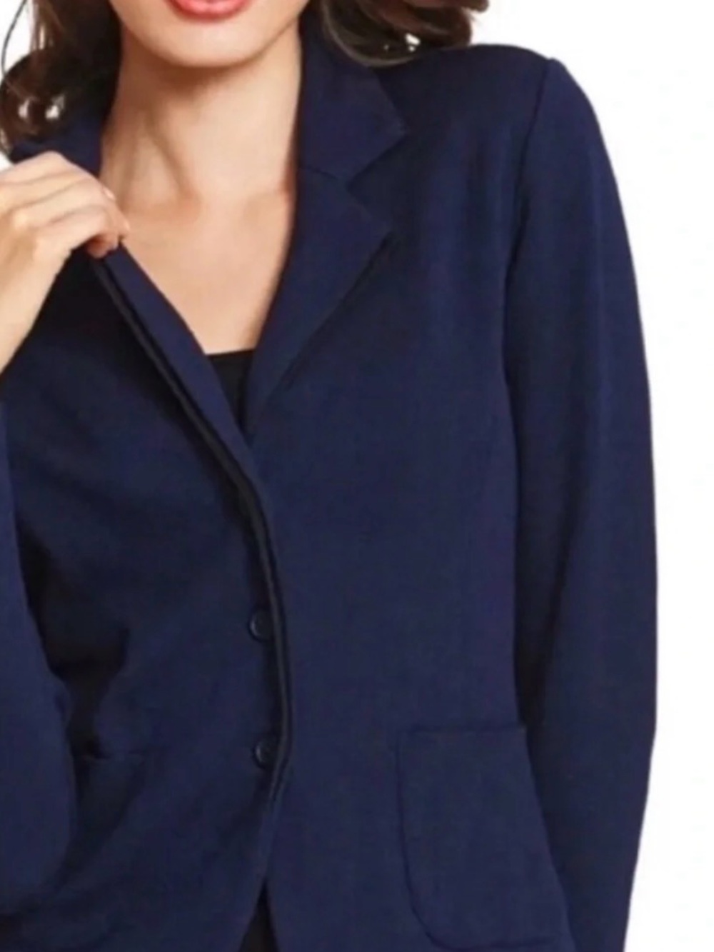 NWOT, CAbi, Navy Knit Blazer Jacket sz L